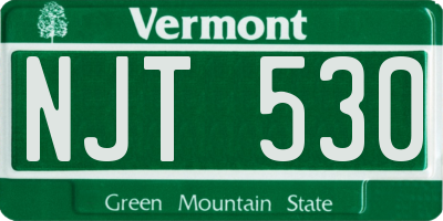 VT license plate NJT530