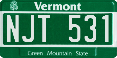 VT license plate NJT531