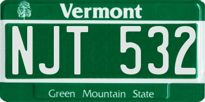 VT license plate NJT532