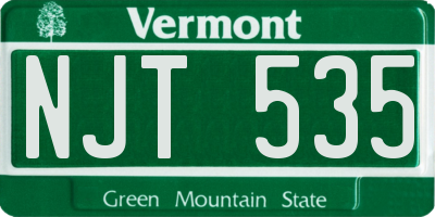VT license plate NJT535