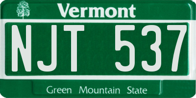 VT license plate NJT537
