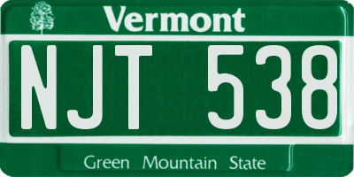 VT license plate NJT538