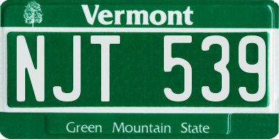 VT license plate NJT539