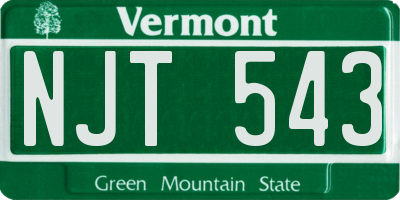 VT license plate NJT543