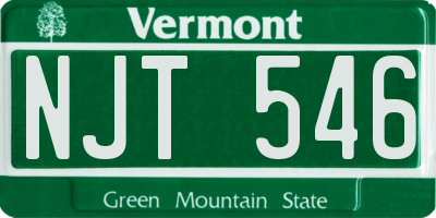 VT license plate NJT546