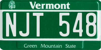 VT license plate NJT548