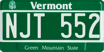 VT license plate NJT552
