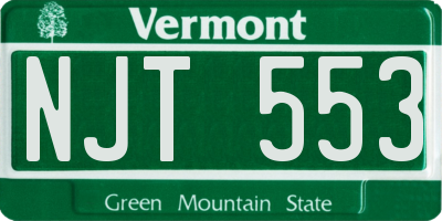 VT license plate NJT553