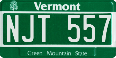 VT license plate NJT557