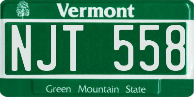 VT license plate NJT558