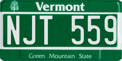 VT license plate NJT559