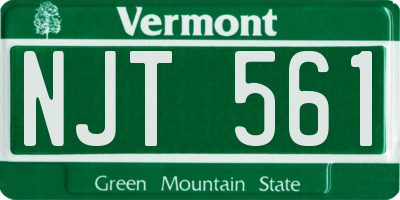 VT license plate NJT561