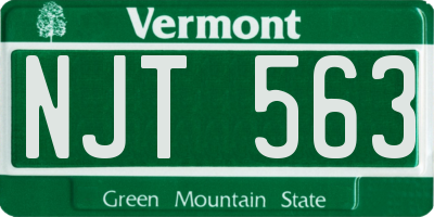 VT license plate NJT563