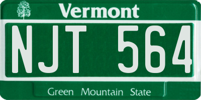 VT license plate NJT564