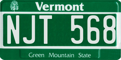 VT license plate NJT568