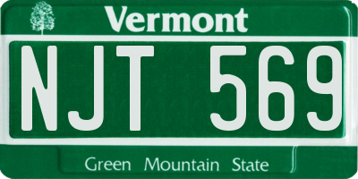 VT license plate NJT569