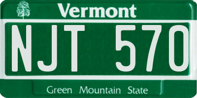 VT license plate NJT570