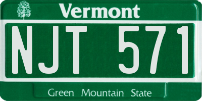 VT license plate NJT571