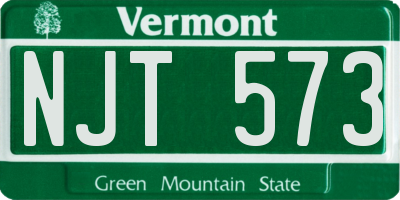 VT license plate NJT573