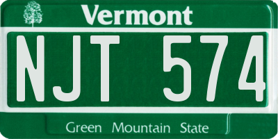 VT license plate NJT574