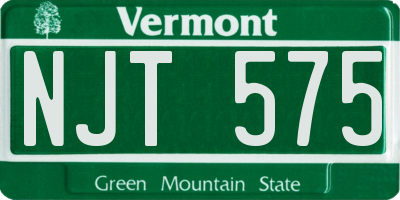 VT license plate NJT575