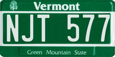 VT license plate NJT577