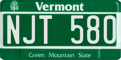VT license plate NJT580
