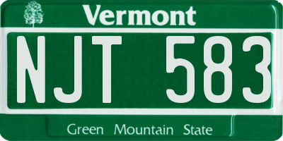 VT license plate NJT583