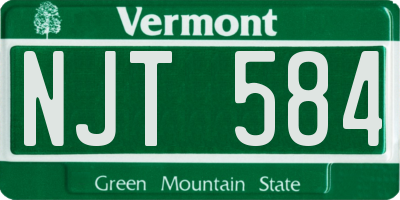VT license plate NJT584
