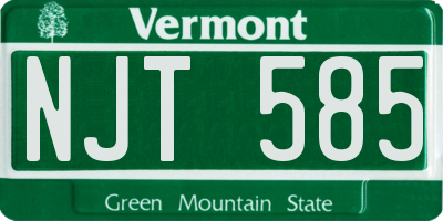 VT license plate NJT585