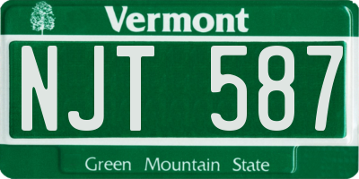 VT license plate NJT587