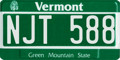 VT license plate NJT588