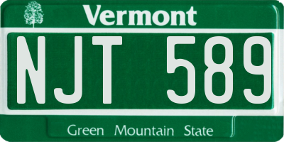 VT license plate NJT589