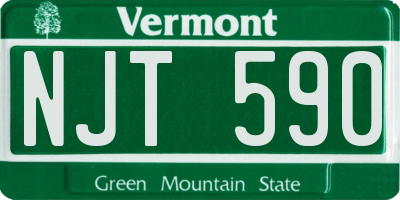 VT license plate NJT590