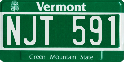 VT license plate NJT591