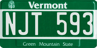 VT license plate NJT593