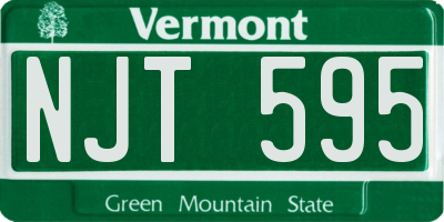VT license plate NJT595