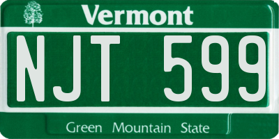 VT license plate NJT599