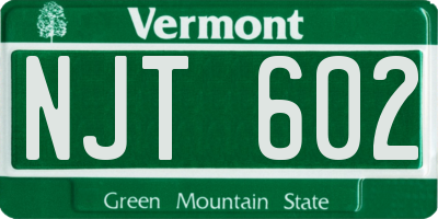 VT license plate NJT602