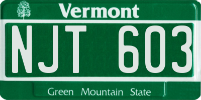 VT license plate NJT603