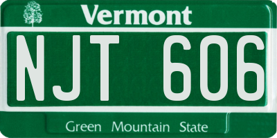 VT license plate NJT606