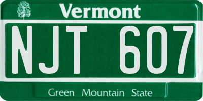 VT license plate NJT607