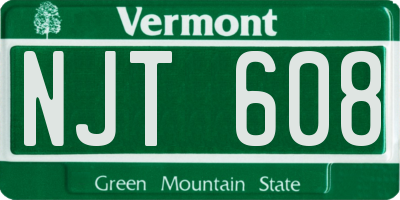 VT license plate NJT608