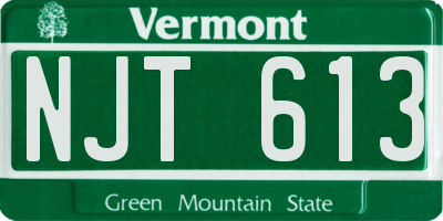 VT license plate NJT613
