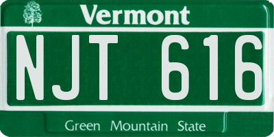 VT license plate NJT616