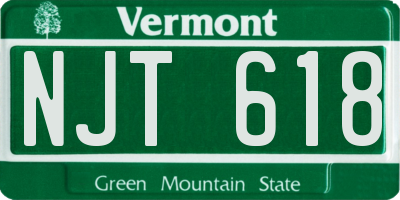 VT license plate NJT618
