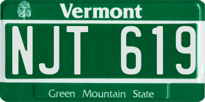 VT license plate NJT619