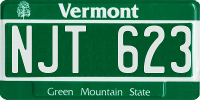 VT license plate NJT623