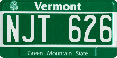 VT license plate NJT626