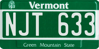 VT license plate NJT633